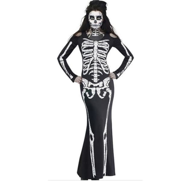 maxi dress with skulls Skull Printed Maxi Dress