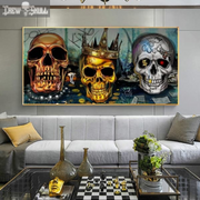Monarchy Canvas Poster - Skull Print, Unframed, Waterproof