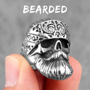 Bandana Beard Skull Ring