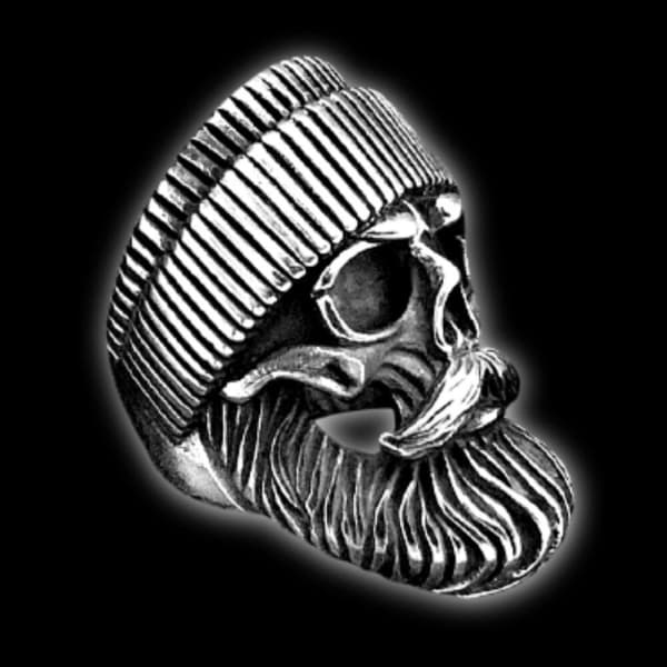 Beanie Beard Skull Ring