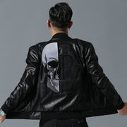 Bomber Skull Leather Jacket