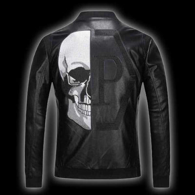 Bomber Skull Leather Jacket