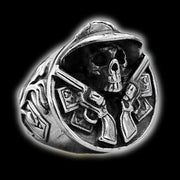 Cowboy Double Gun Skull Ring