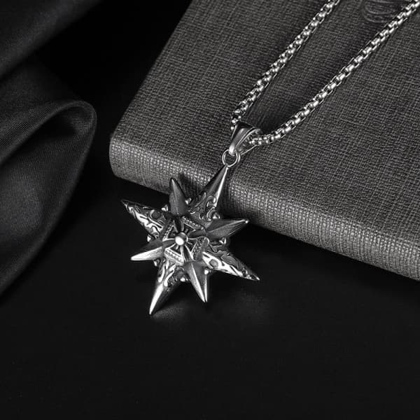 3D 8 Pointed North Star Pendant Charm Necklace Jewelry 3D model 3D  printable | CGTrader