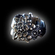 Flower Skull Ring