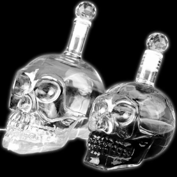 Glass Skull Bottle