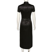 Gothic Black Mandarin Dress