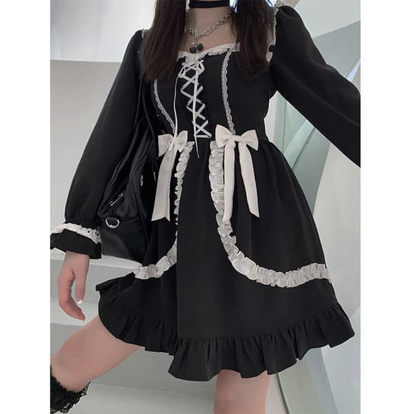 maid black dress Gothic Maid Dress