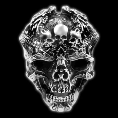 Gothic Silver Skull Ring