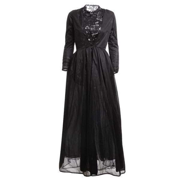 Gothic Victorian Dress - Elegant Floor-Length Satin Gown Gothic Victorian Dress - Elegant Floor-Length Satin Gown