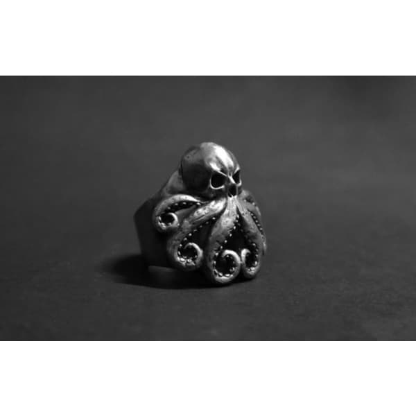 Octopus Skull Punk Ring