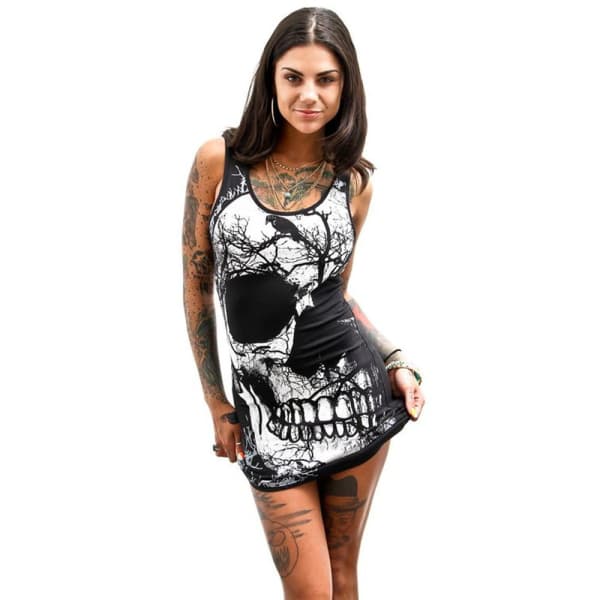 Printed Skull Dress - CrewSkull Printed Skull Dress - CrewSkull