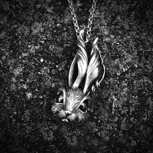 Rabbit Necklace Rubis Red Eyes