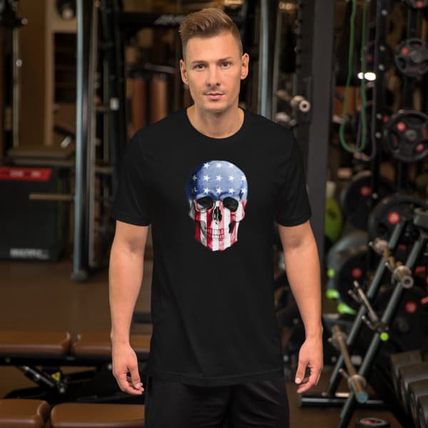 Short-Sleeve Unisex America Skull T-Shirt