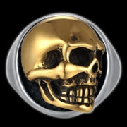 Silver Gold Skull Ring