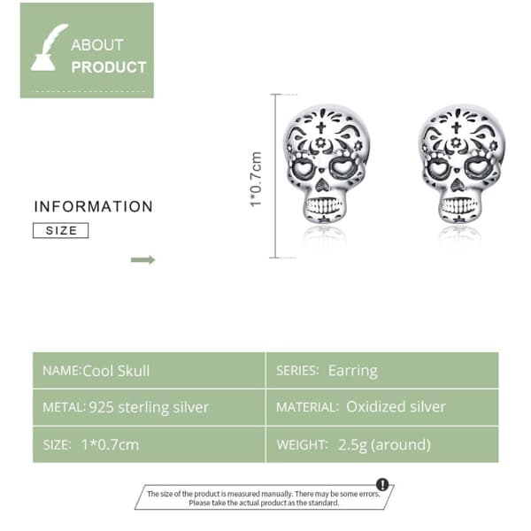 Silver Sugar skull earrings