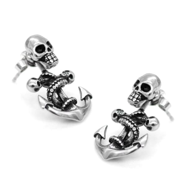 skull anchor earrings