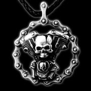 Skull Biker Necklace Engine