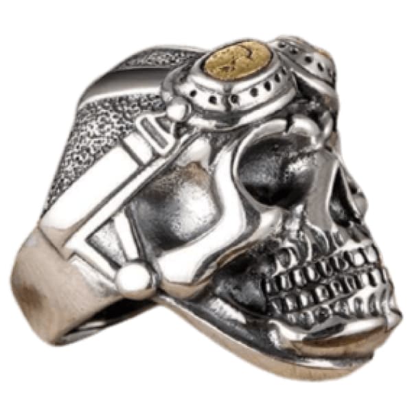 Skull Biker Silver Ring - CrewSkull®