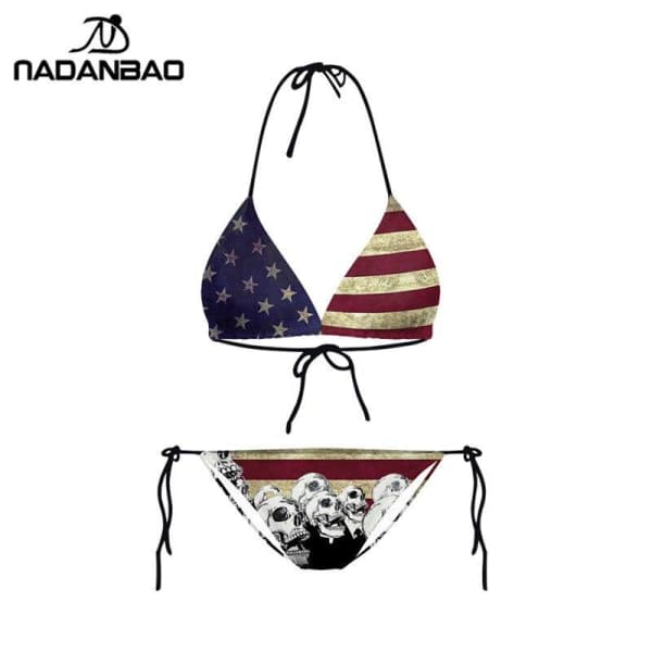 【THEAIRTOWN】 chrome usa flag bikini Amazon.com: INSTANTARTS American Flag Sheer Straps Tie Back