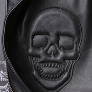 Skull Leather Bomber Jacket