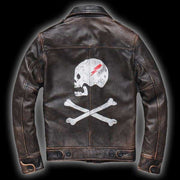 Skull Leather jacket mens