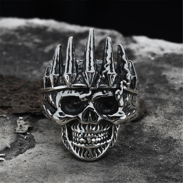 Skull with Crown Ring