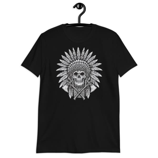Skull with Indian Headdress T Shirt